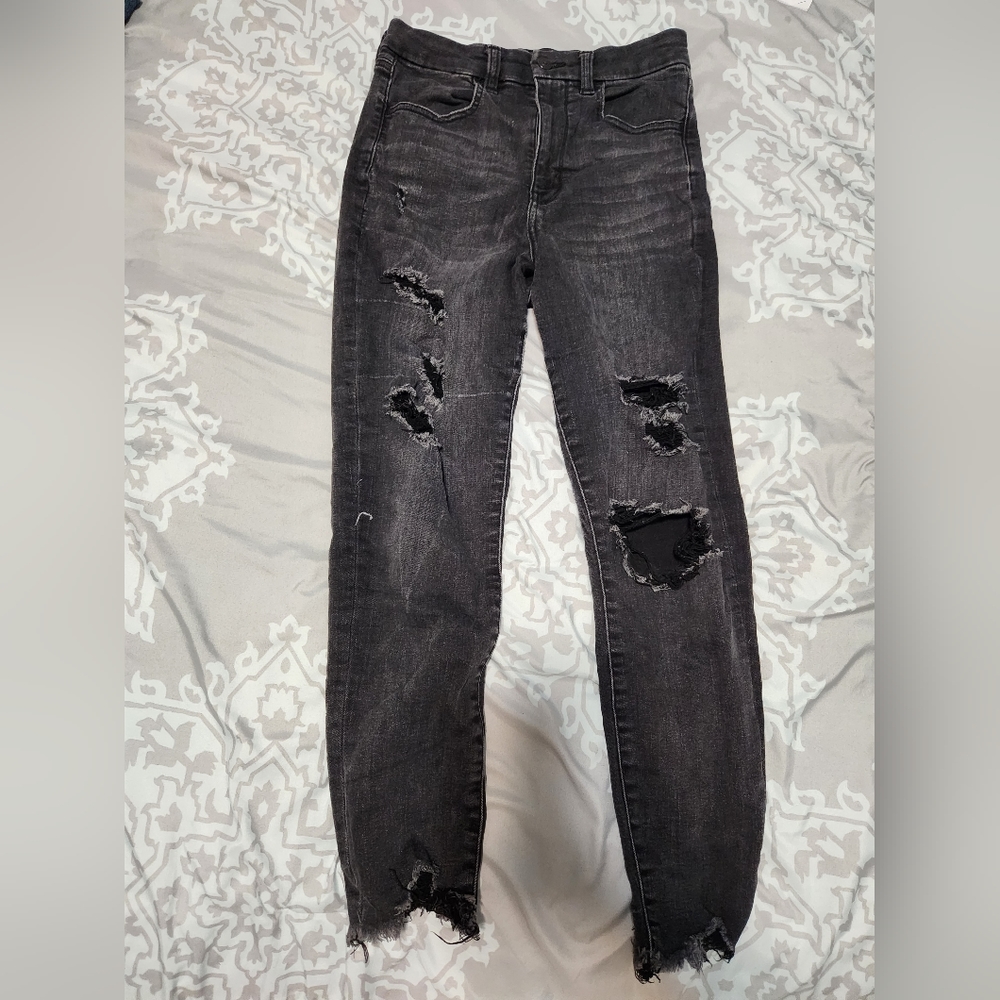 American Eagle ripped black skinny jeans